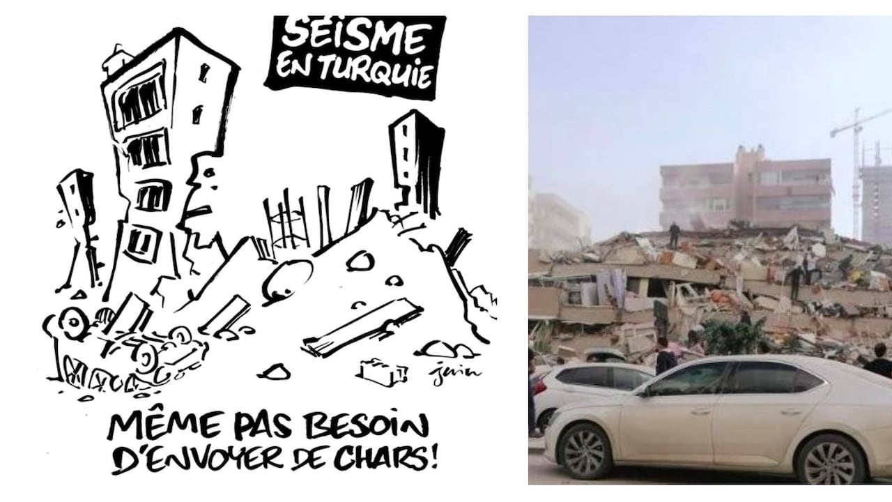 "Ahógate en tus rencores y odios": Turquía rechaza caricatura de Charlie Hebdo sobre el terremoto
