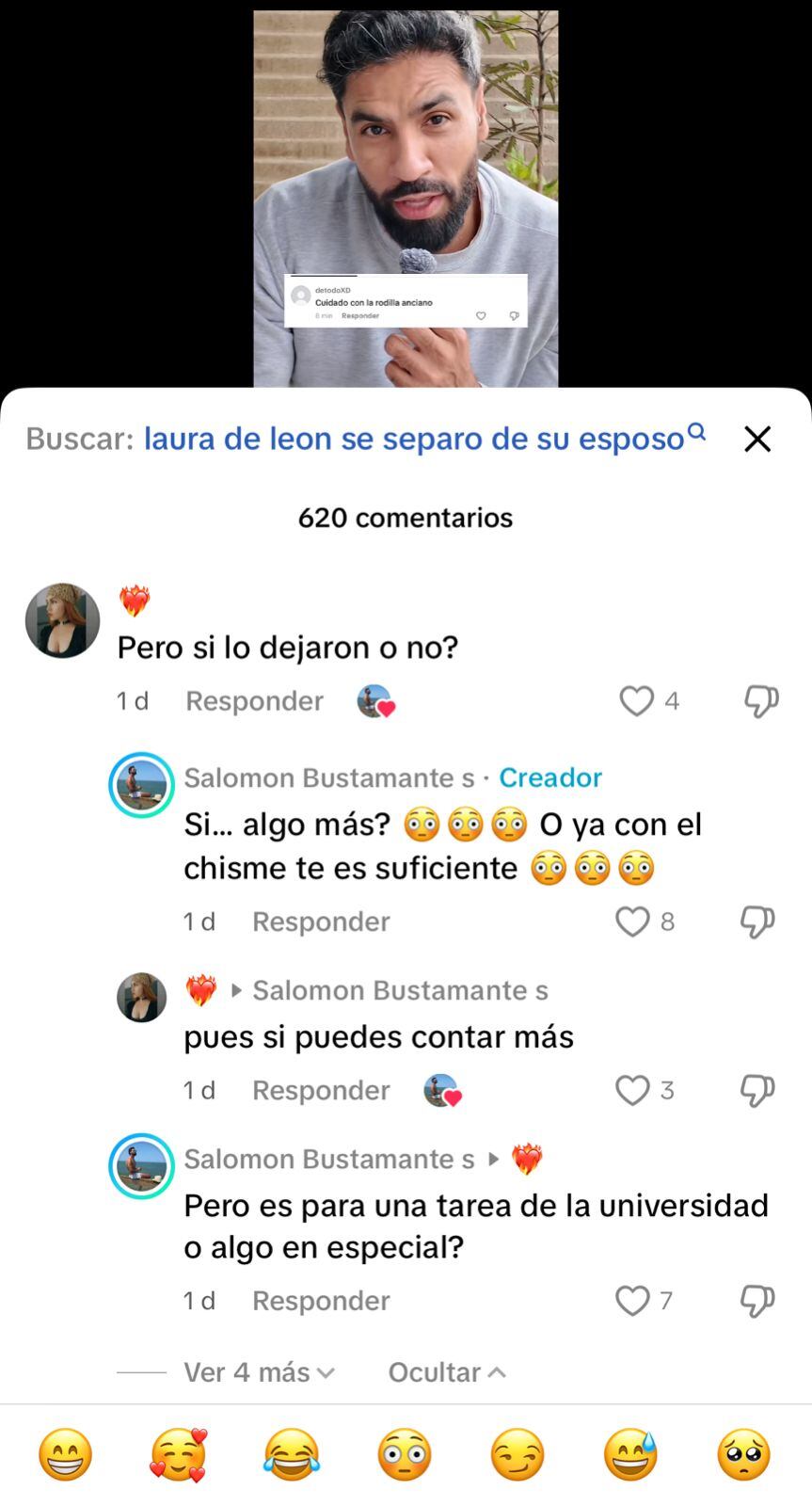 Salomón Bustamante respondió a los comentarios sobre su relación.
