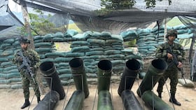 Artefactos del ELN con los que iba a atacar a las tropas.