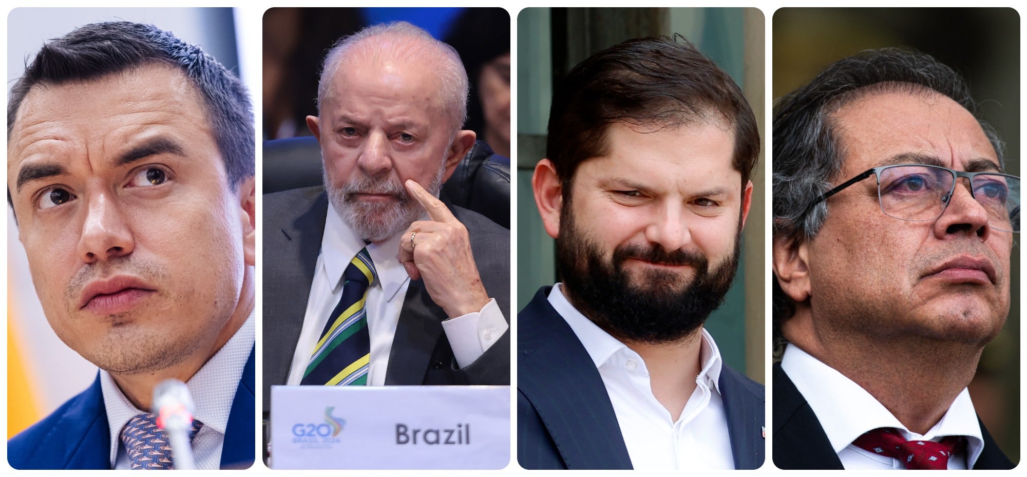 Los presidentes de Ecuador, Brasil, Chile y Colombia se encuentran entre los ranqueados en la encuesta