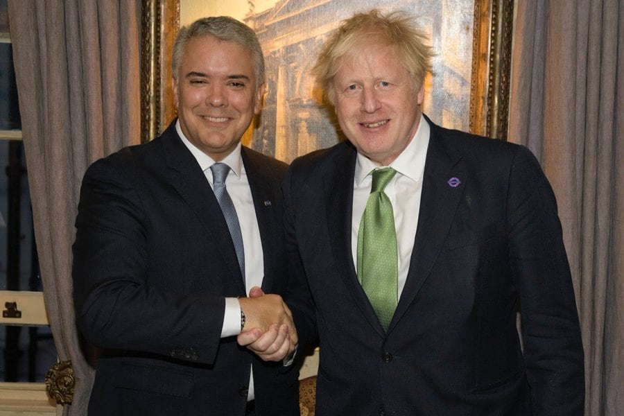 Presidente Iván Duque y el Primer Ministro de Reino Unido Boris Johnson.