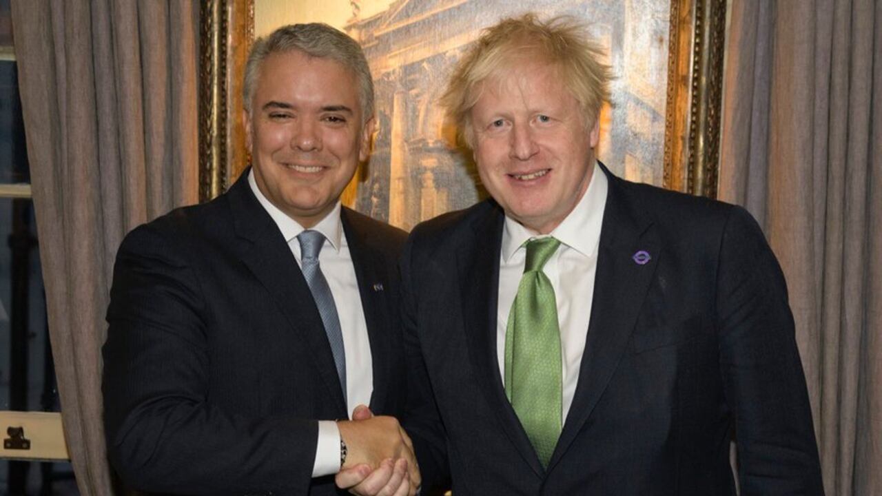Presidente Iván Duque y el primer ministro de Reino Unido, Boris Johnson.