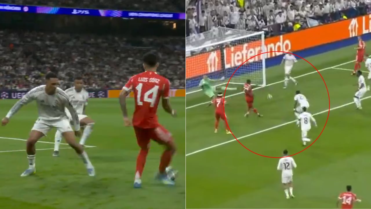 Luis Díaz tocó el balón en la jugada, pero su compañero remató mal ante el arco del Madrid