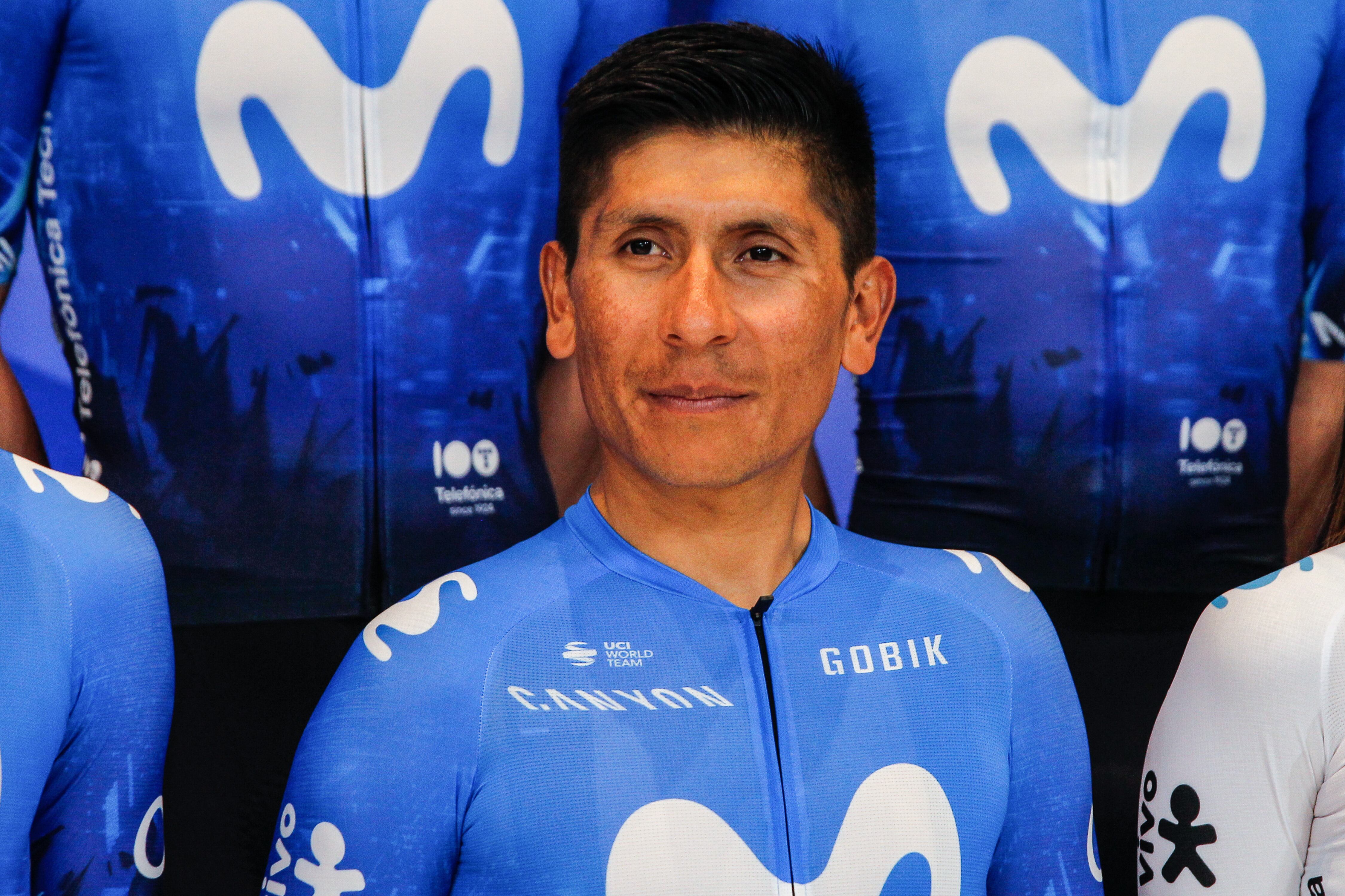 Nairo Quintana en la presentación del Movistar Team 2024.
