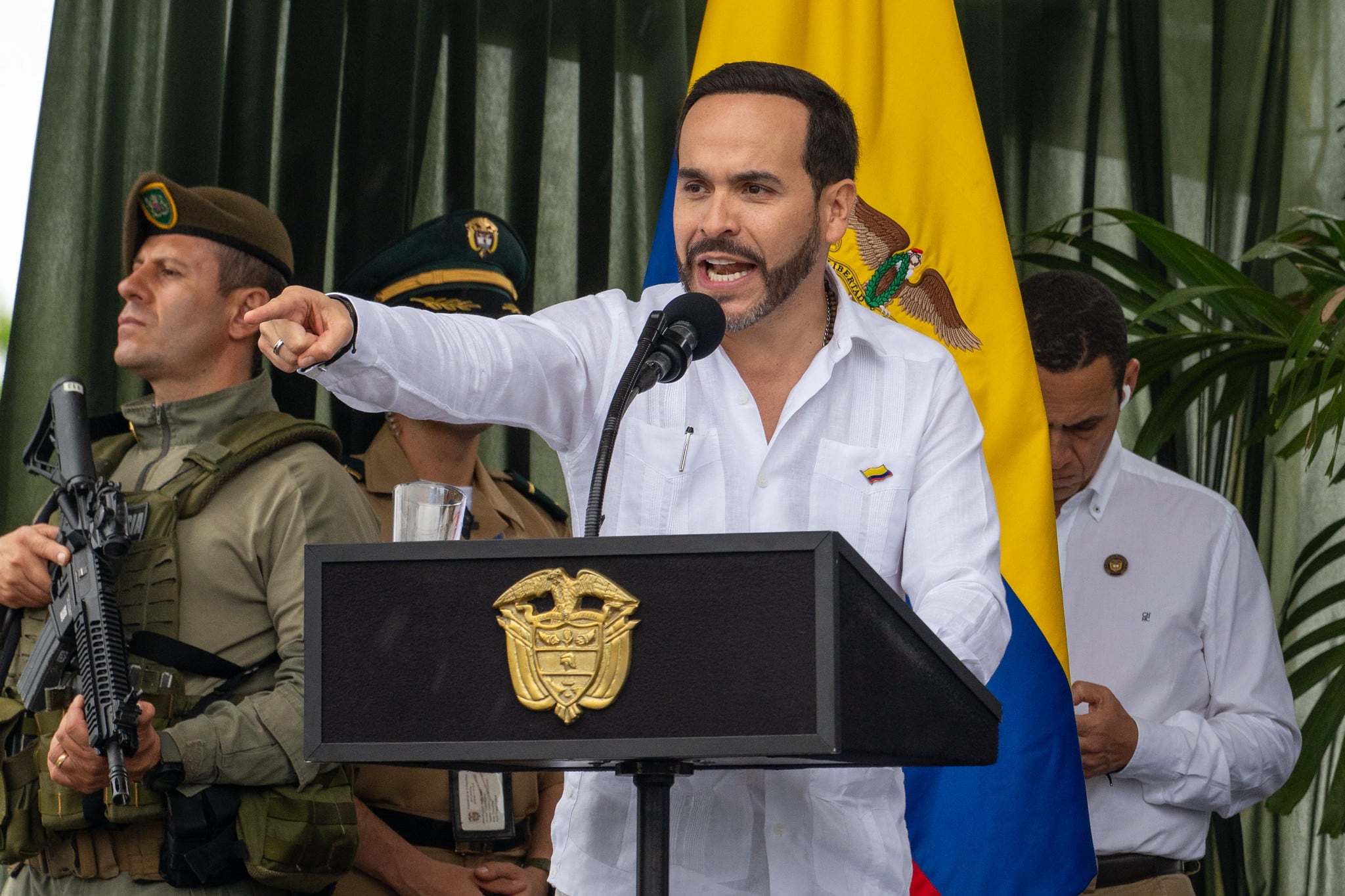 El presidente Abelardo De La Espriella durante un evento en la ciudad de Montería, Córdoba.