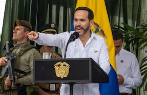 El presidente Abelardo De La Espriella durante un evento en la ciudad de Montería, Córdoba.
