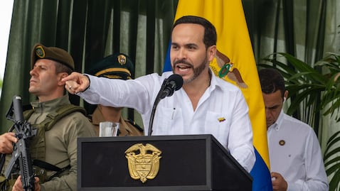 El presidente Abelardo De La Espriella durante un evento en la ciudad de Montería, Córdoba.