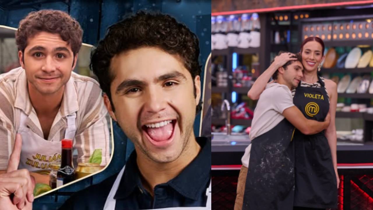 Julián Zuluaga y Violeta Bergonzi, en Masterchef Celebrity 2025