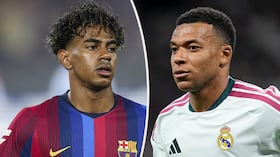 Lamine Yamal y Kylian Mbappé se enfrentan en el clásico de Barcelona vs. Real Madrid