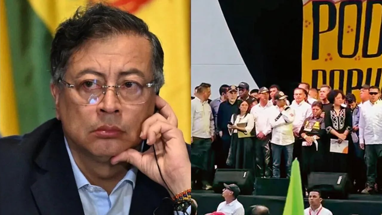 El expresidente Petro en el llamado ‘tarimazo’, en junio de 2025.