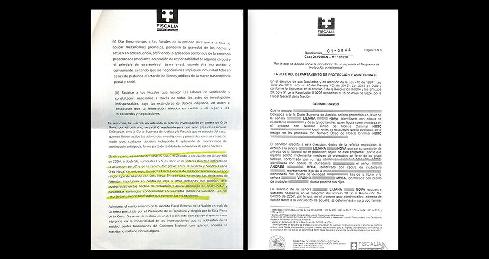 Documento donde asegura que la fiscal no tiene relación con Sandra Ortiz.