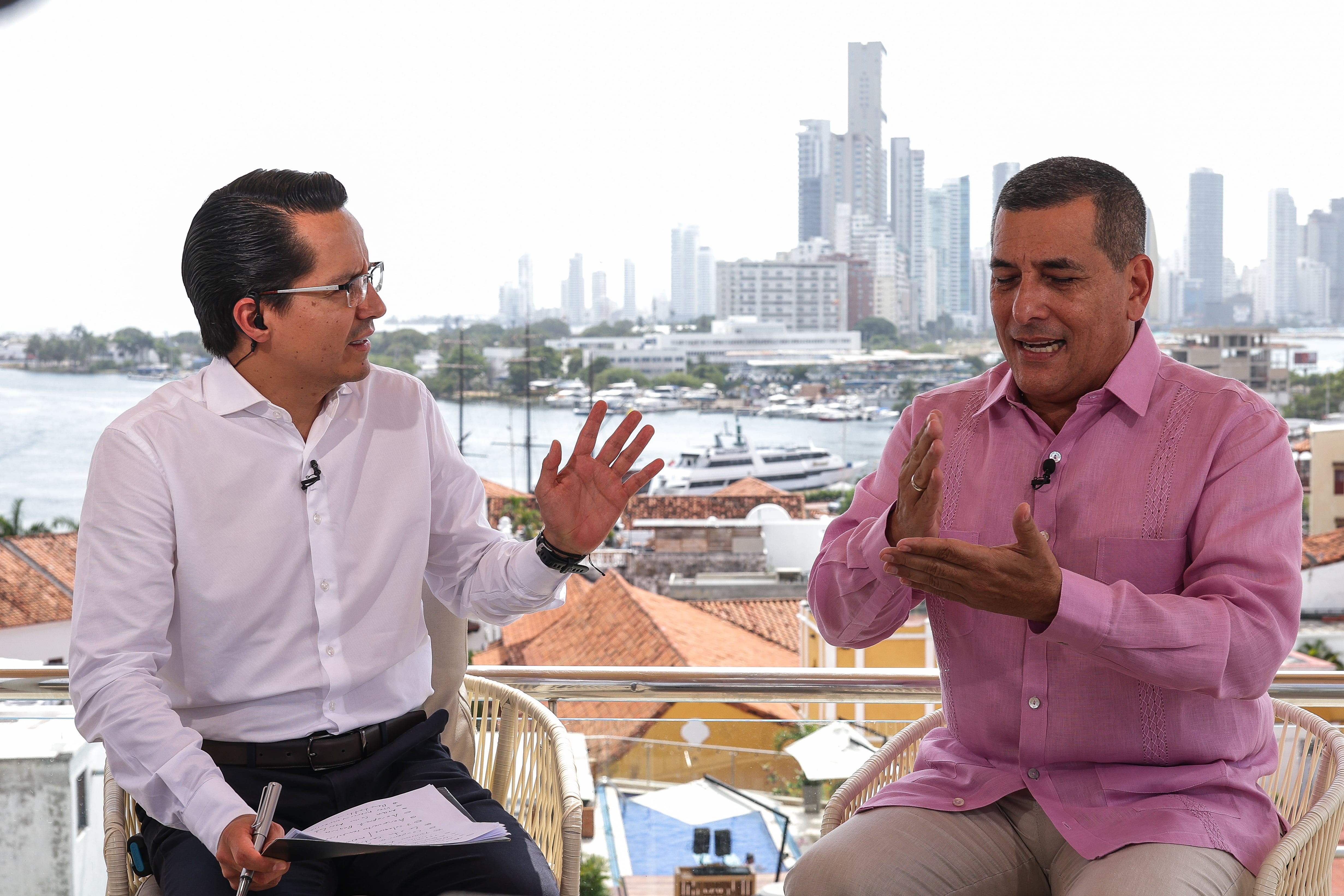 El Debate, Yesid Lancheros, director de Semana, desde Cartagena con el Alcalde Dumek Turbay.