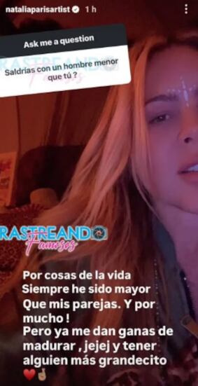 Natalia París habló de si tendría una relación con un hombre menor que ella