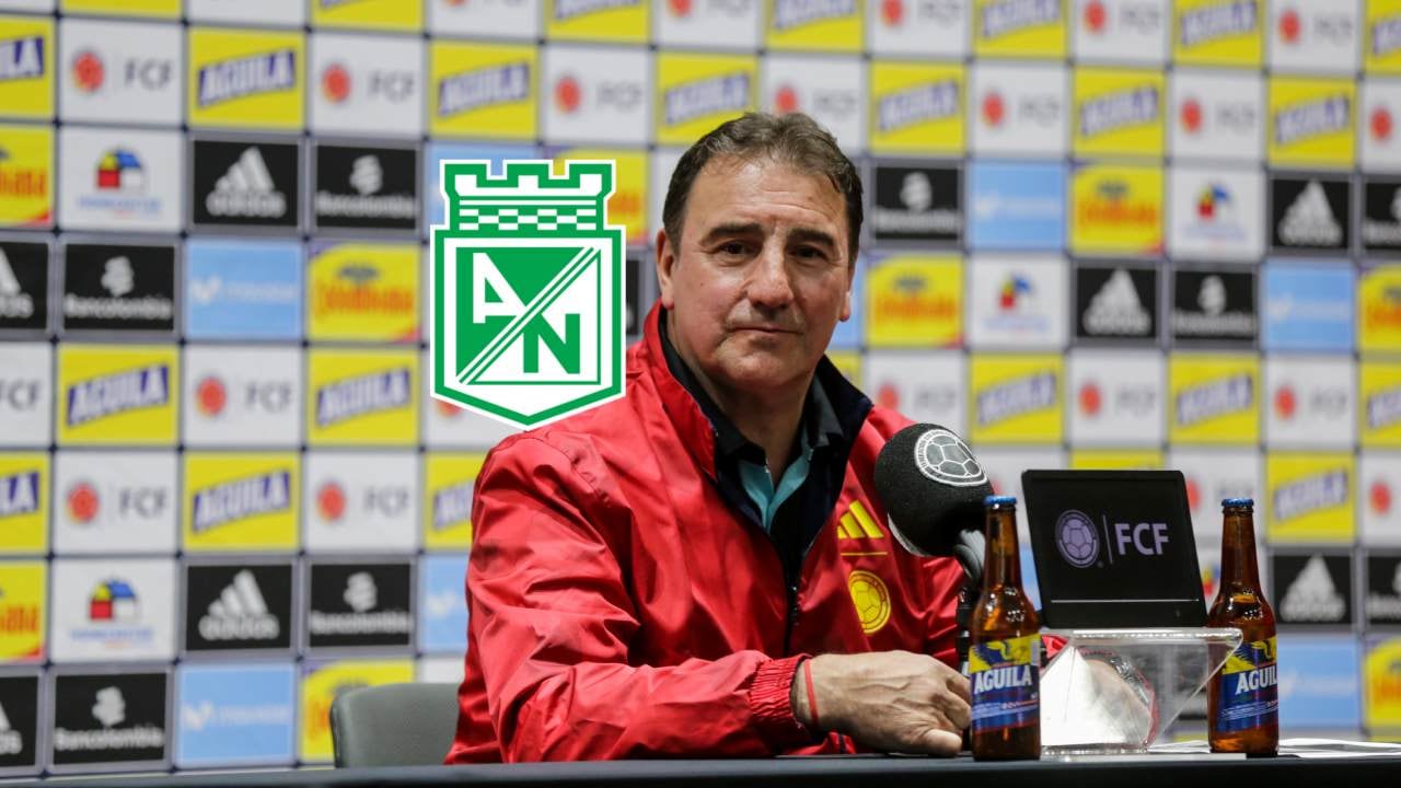 Néstor Lorenzo, DT de la Selección Colombia / Escudo Atlético Nacional.