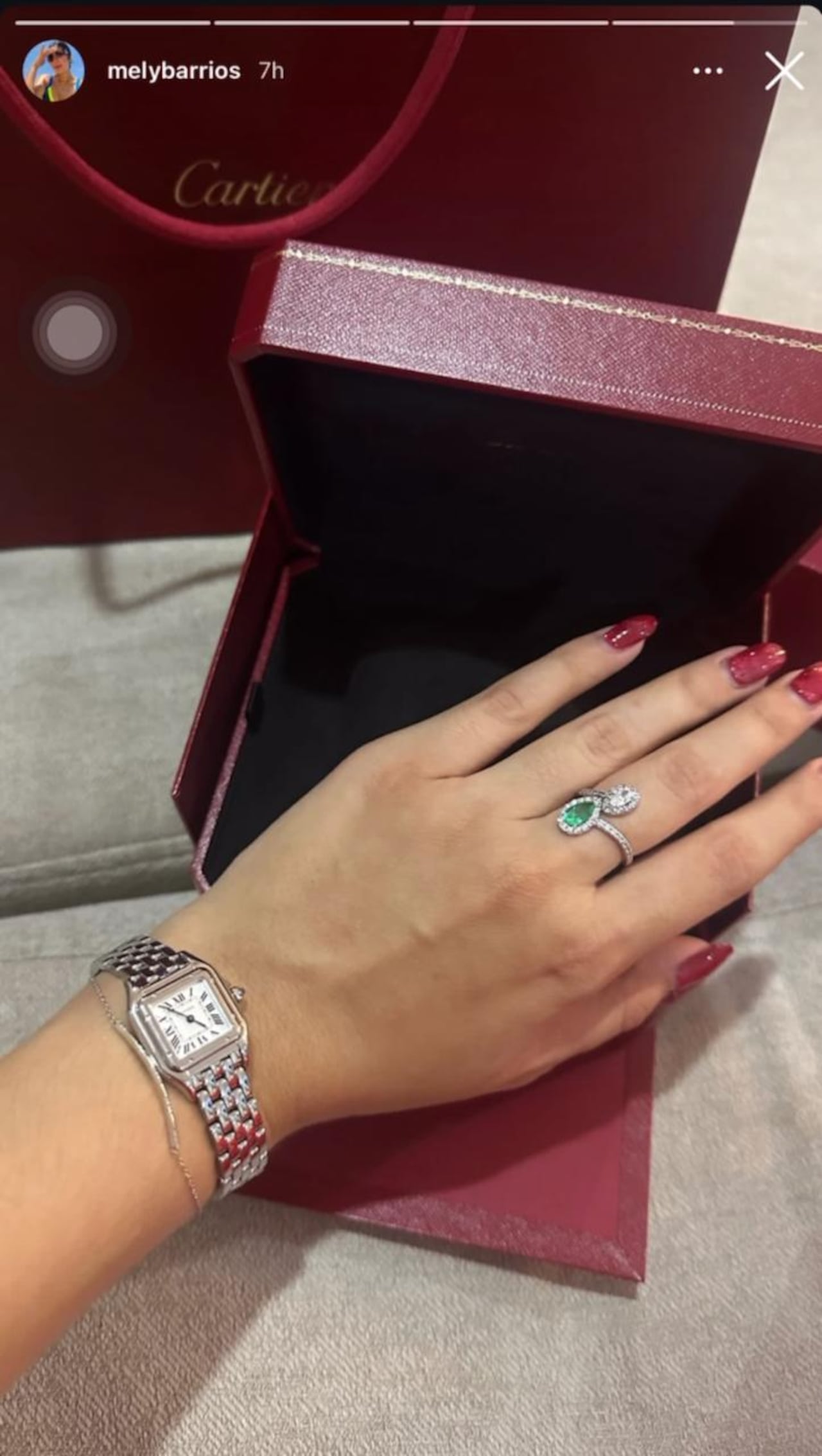 Reloj Cartier de Melissa Barrios.