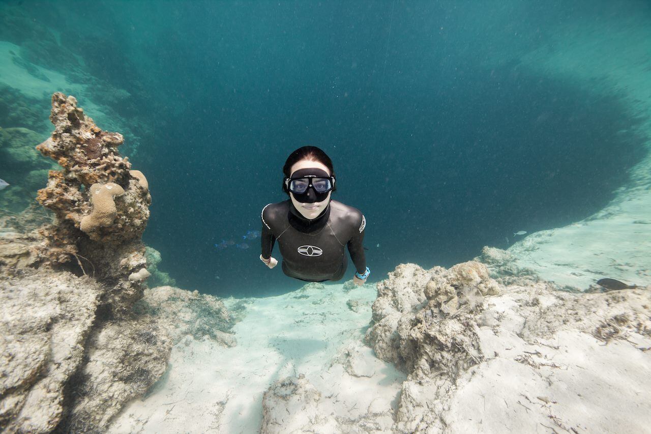 Sofía Gómez, apneista, apoyó a Colombia.