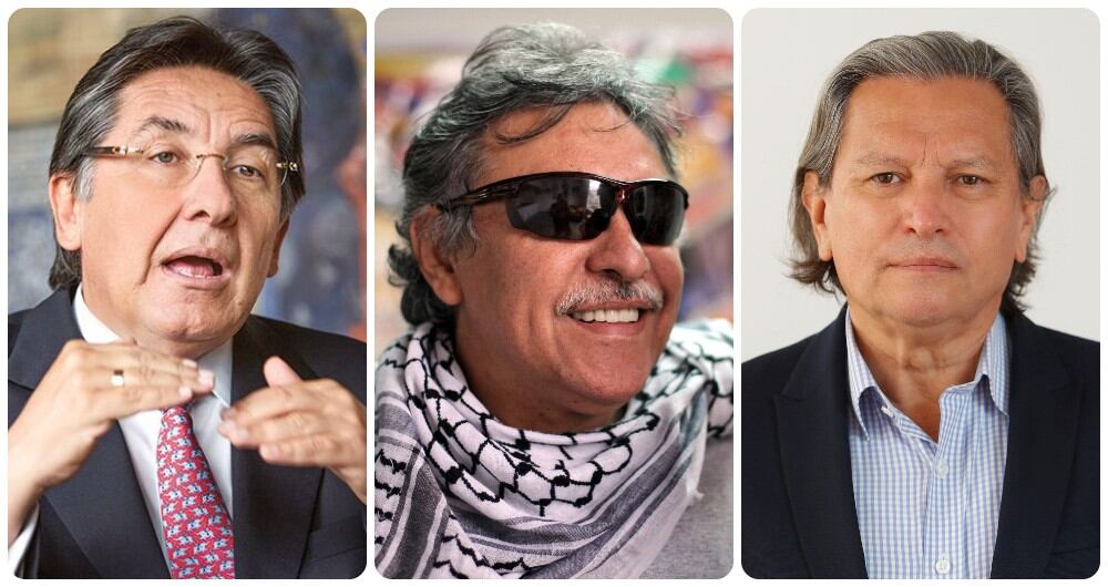 Néstor Humberto Martínez, Jesús Santrich y Armando Novoa.