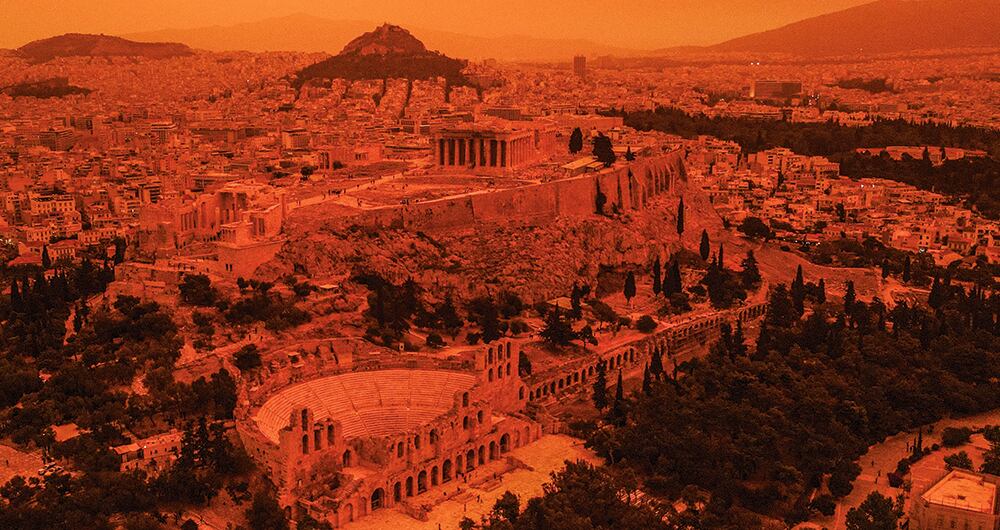 Nubes de polvo en Grecia.