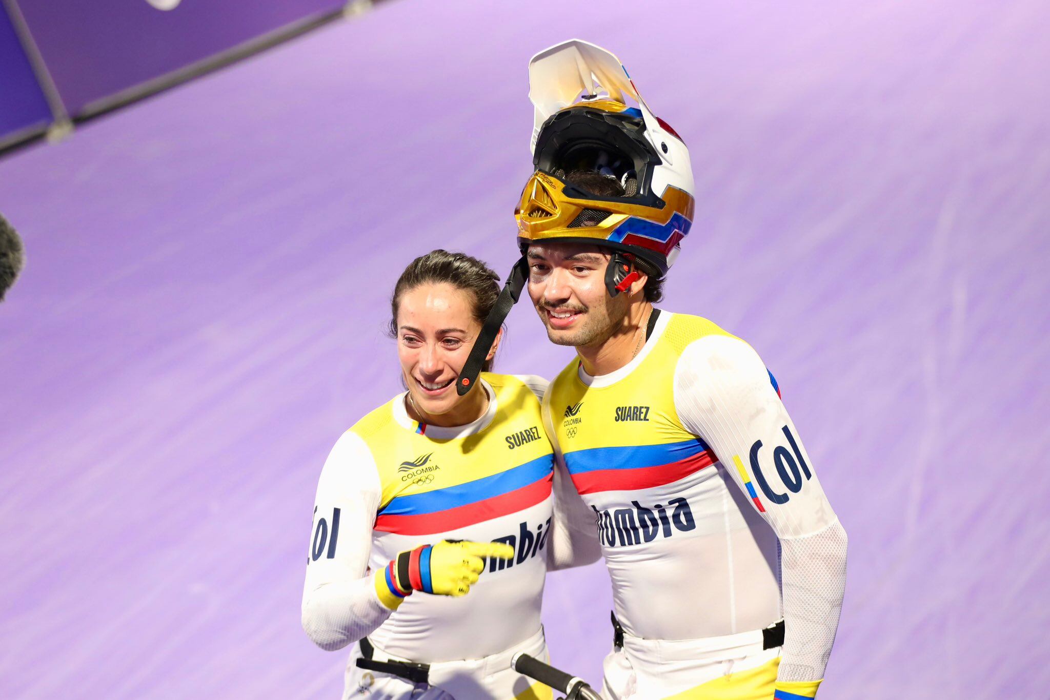 Mariana Pajón y Mateo Carmona.