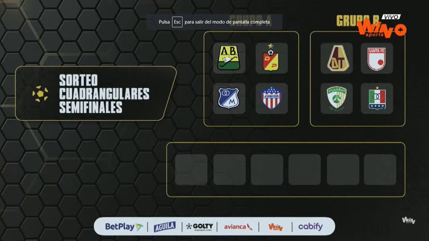 Así quedaron los grupos de los 8 mejores