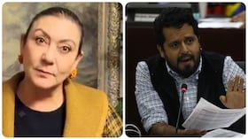 La directora del Instituto Colombiano de Bienestar Familiar, María Carolina Restrepo, y el representante Alfredo Mondragón.