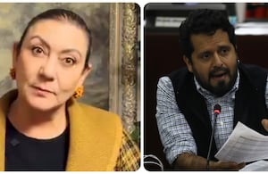 La directora del Instituto Colombiano de Bienestar Familiar, María Carolina Restrepo, y el representante Alfredo Mondragón.