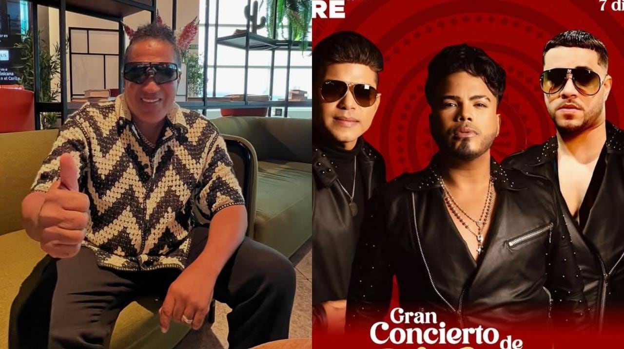 Kinito Méndez, fundador de Rikarena. Y a la derecha integrantes de 'Los Originales de Rikarena'