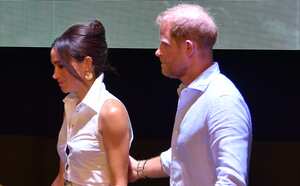 Visita del príncipe Harry y Meghan Markle a Cali, en el teatro Municipal