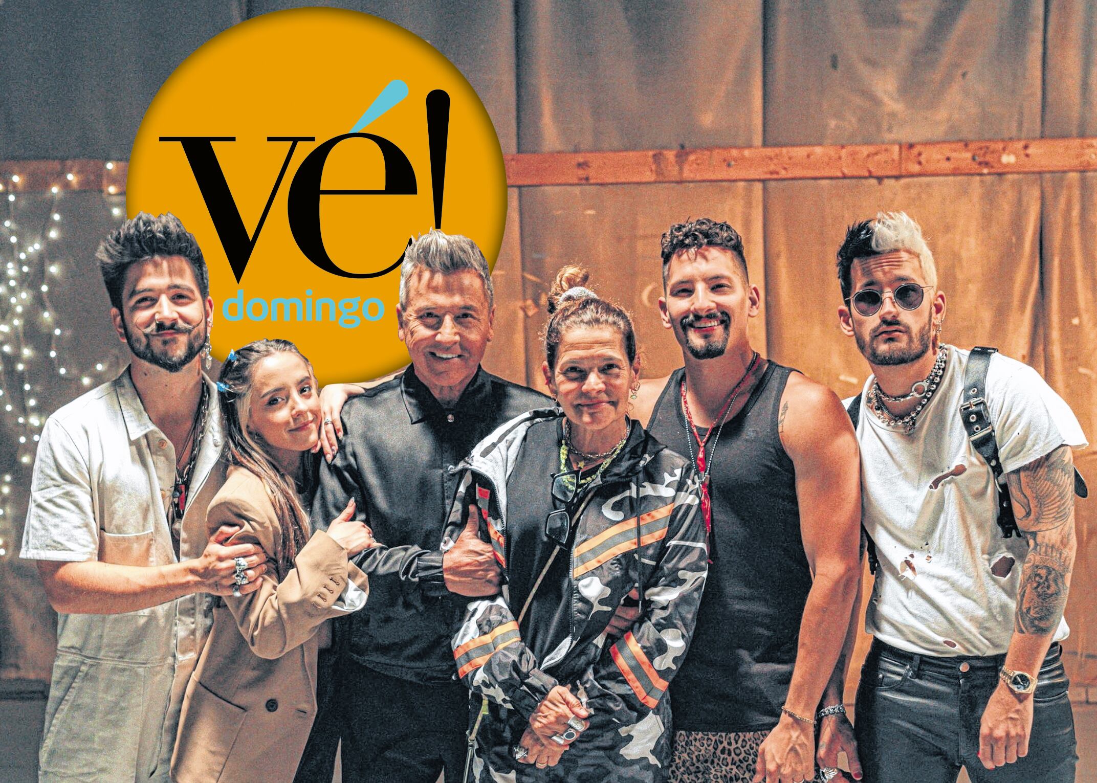 Ricardo Montaner junto a su esposa Marlene, sus hijos Evaluna, Mau y Ricky, y su yerno Camilo.
