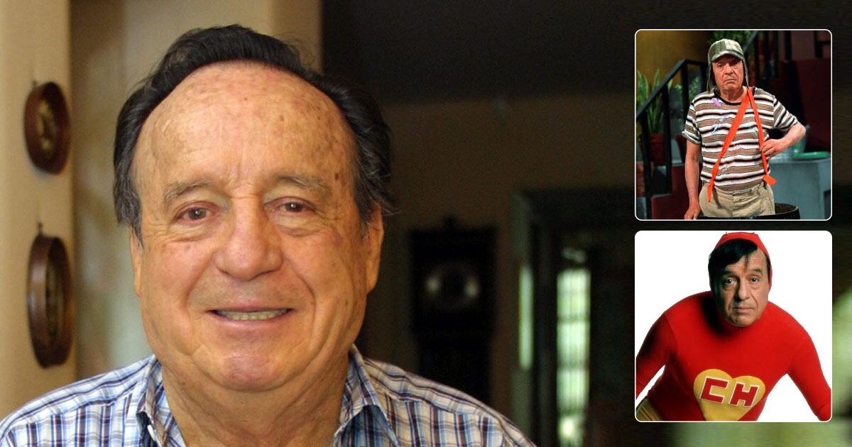 Roberto Gómez Bolaños junto a sus dos personajes más reconocidos: el Chavo del Ocho y el Chapulín Colorado.