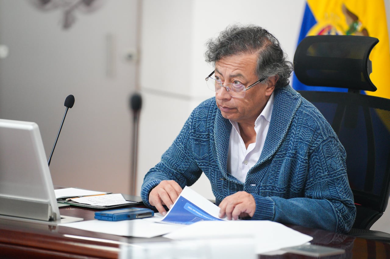 El presidente, Gustavo Petro, el primero de abril de 2025, en Bogotá