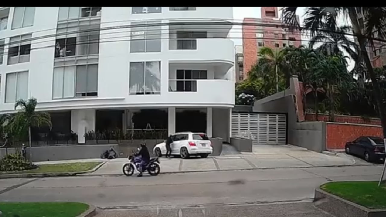 Captura de pantalla del video de la cámara de seguridad que registró el momento del hurto.