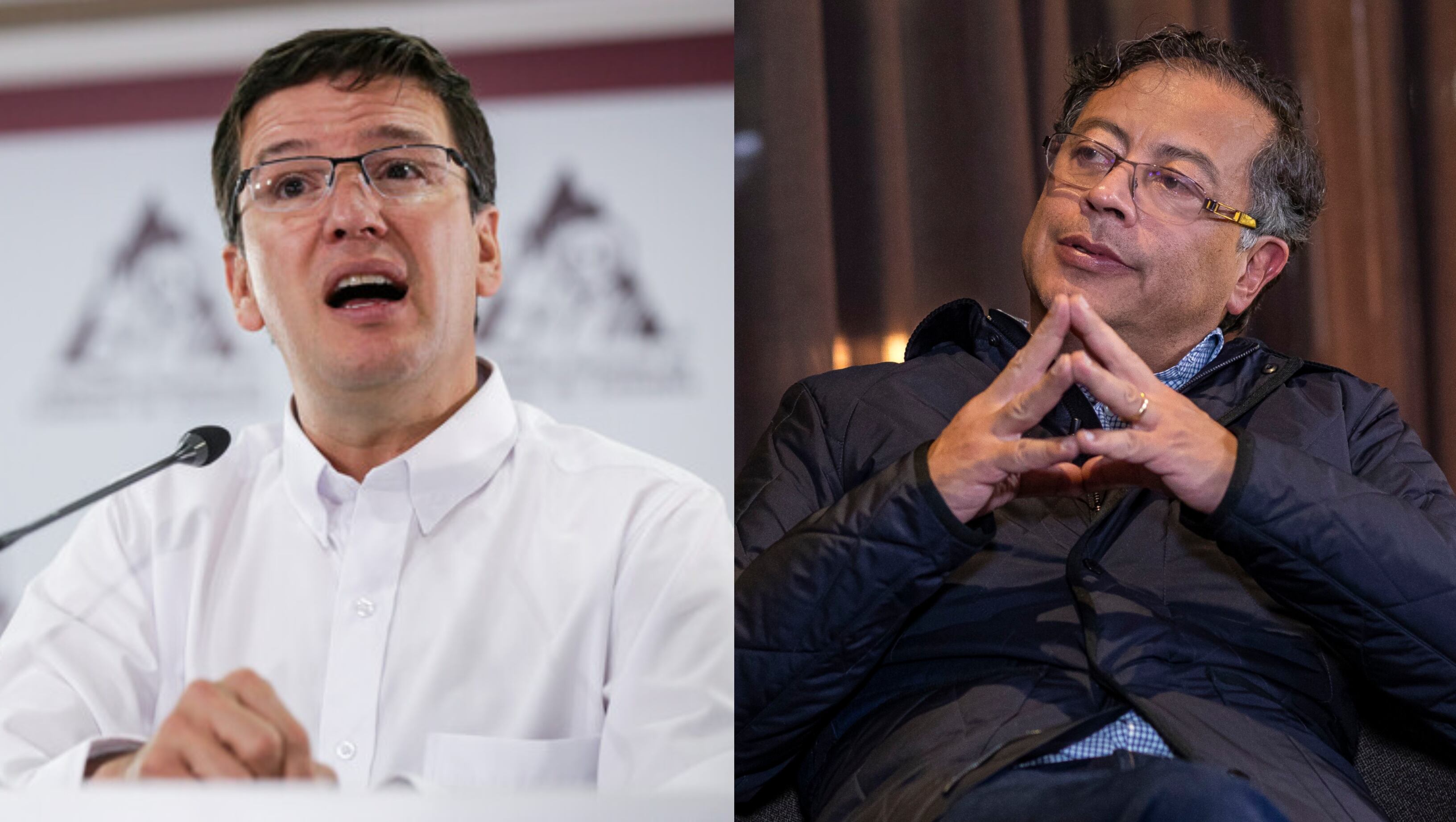 German Bahamón, gerente de Fedecafé, y el presidente Gustavo Petro.