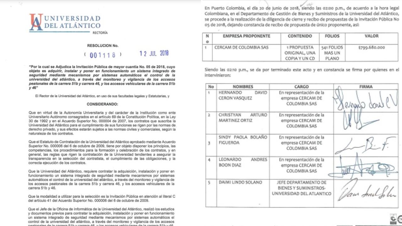 El contrato con la Universidad del Atlántico de Cercam de Colombia.