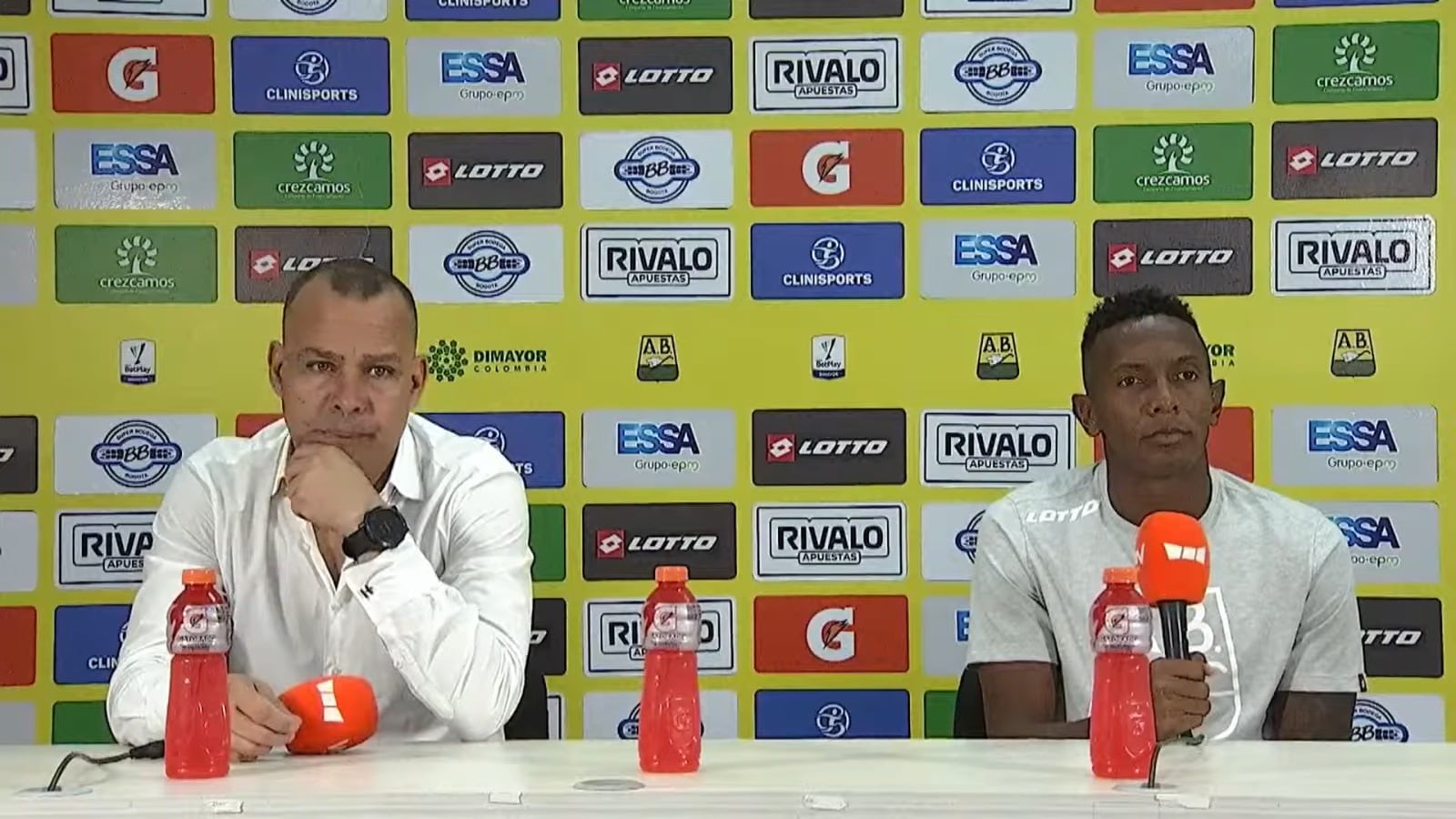 Imagen de la rueda de prensa de Rafael Dudamel y Esneyder Mena.