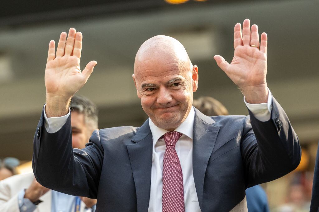 INGLEWOOD, CALIFORNIA - JULY 16: FIFA President Gianni Infantino attends the Concacaf Gold Cup Final between Mexico and Panama at SoFi Stadium on July 16, 2023 in Inglewood, California. Mexico won the game 1-0. (Photo by Shaun Clark/ISI Photos/Getty Images)