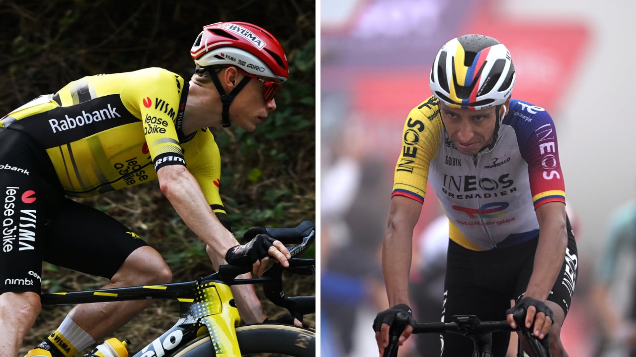 Jonas Vingegaard y Egan Bernal en la segunda etapa de La Vuelta a España 2025.