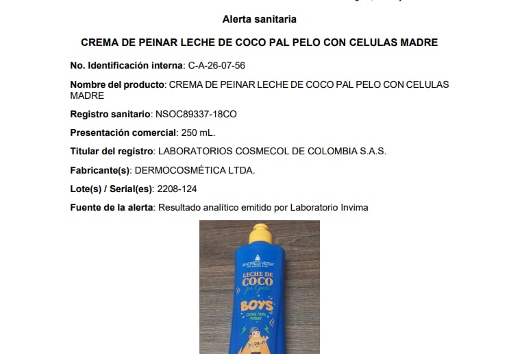 El Invima emitió una preocupante alerta sanitaria en Colombia.