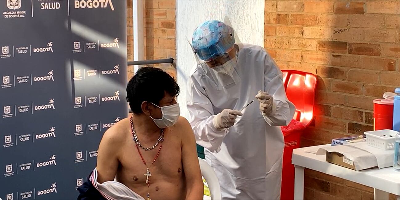 Vacunación de habitantes de calle en Bogotá