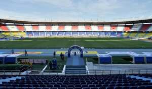 Vista desde la zona de prensa del estadio Metropolitano de Barranquilla