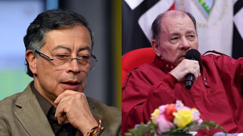 De izquierda a derecha: Gustavo Petro y Daniel Ortega.