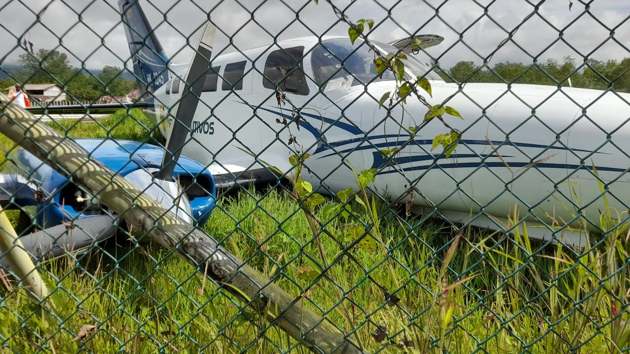 Avioneta accidentada en el aeropuerto Reyes Murillo, en Nuquí