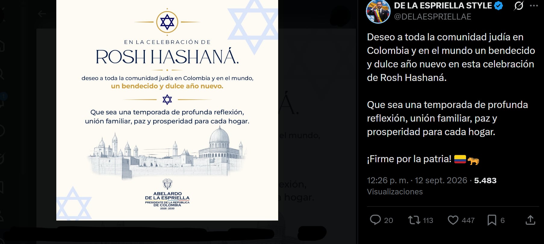 El mandatario envió sus deseos de bienestar a quienes conmemoran esta fecha especial.