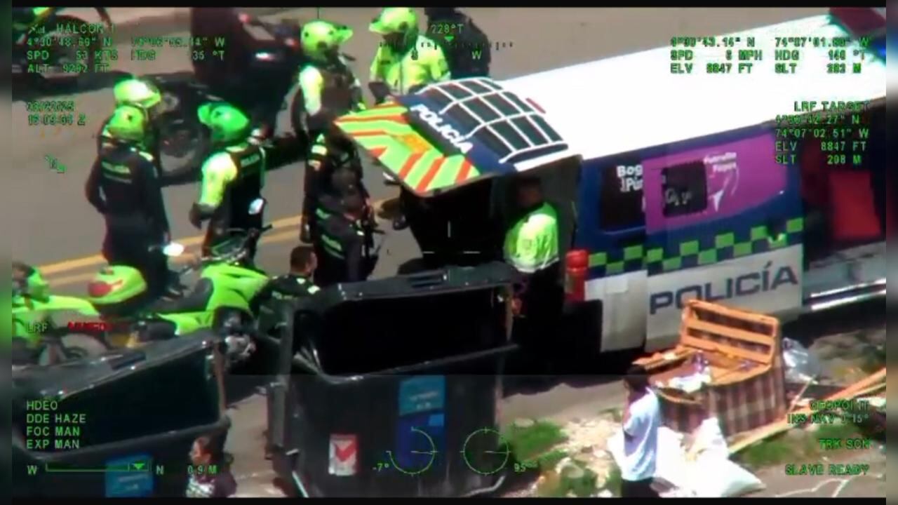 Oficial herido en Bogotá