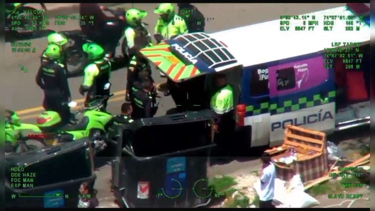 Oficial herido en Bogotá