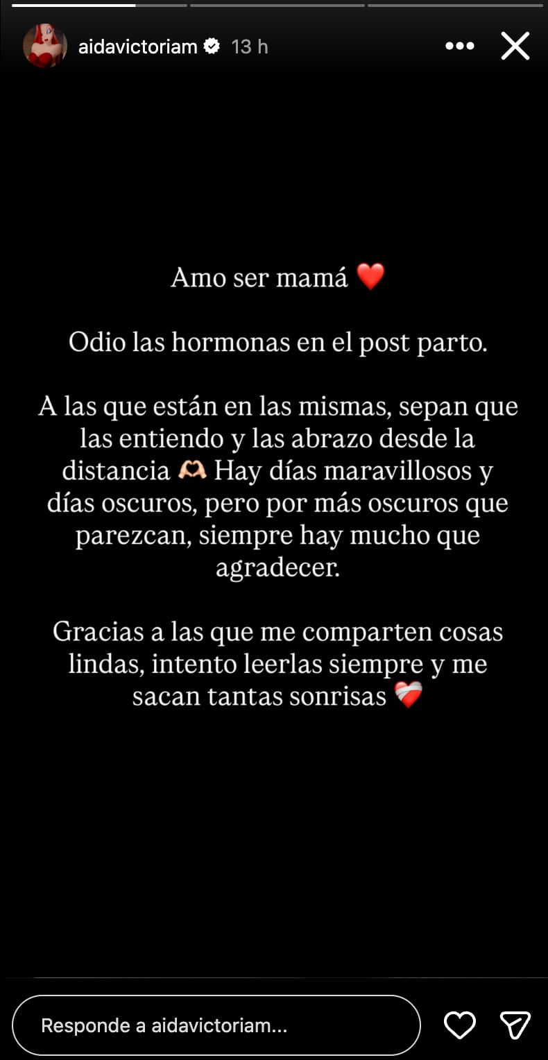 Aída Victoria Merlano habló sobre el posparto.