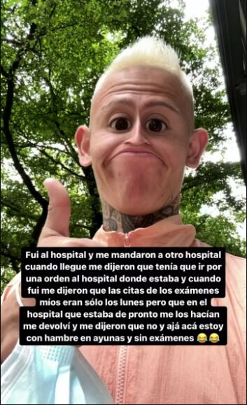 El influencer contó lo que le sucedió en el hospital