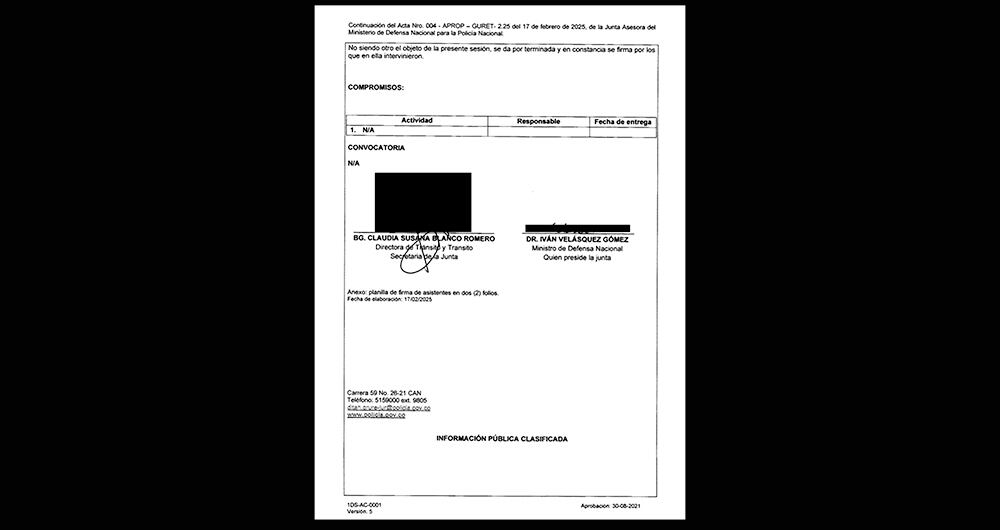 SEMANA conoció las actas de la junta de generales en las que se votó por la salida de 71 oficiales. La reunión duró menos de una hora, según se puede leer en el documento. Comenzó a las 11:16 a. m. y terminó a las 12:00 del mediodía.