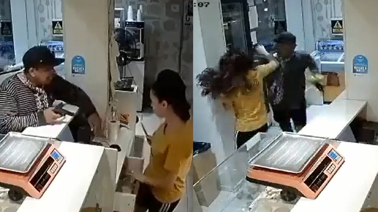 Mujer defendió su panadería de un ladrón tomando la justicia por mano propia