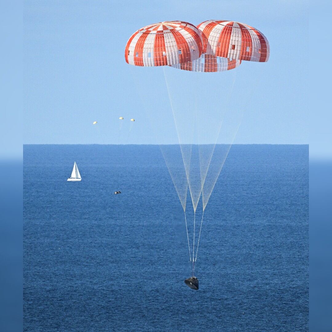 Esta es la nave espacial Orión de la NASA.
